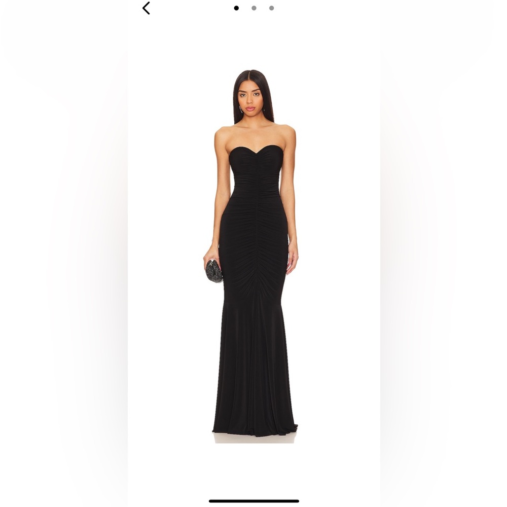 Norma Kamali Shirred front fishtail dress size large